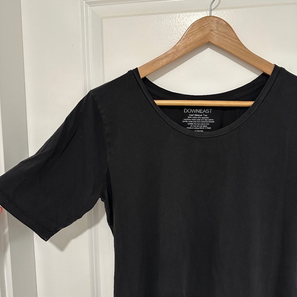 DOWNEAST Half Sleeve Tee Black Women’s XL TShirt Cotton Spandex Short Sleeve - Picture 6 of 7